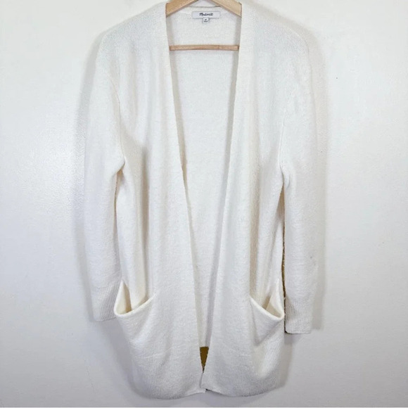 Madewell Merino Wool Alpaca Open Front White Cardigan - Picture 6 of 16